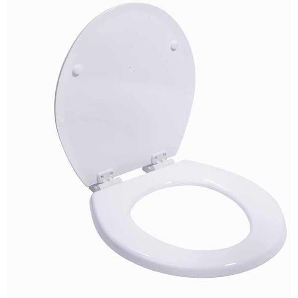 kingzone Toilet Seat Standard Wood White Toilet Seat Oval Durable